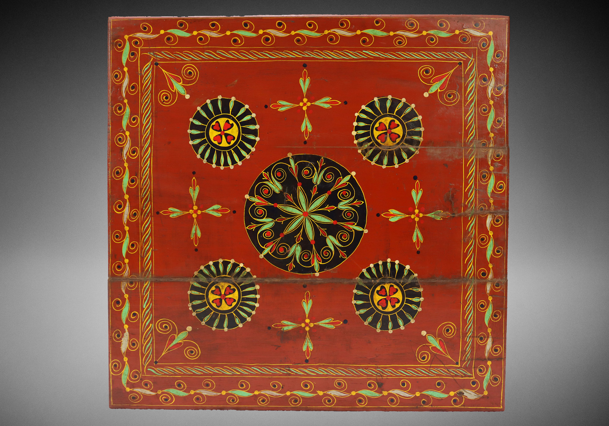 80x80 cm Orient Vintage handbemalter niedriger Teetisch beistelltisch aus Afghanistan 22/E