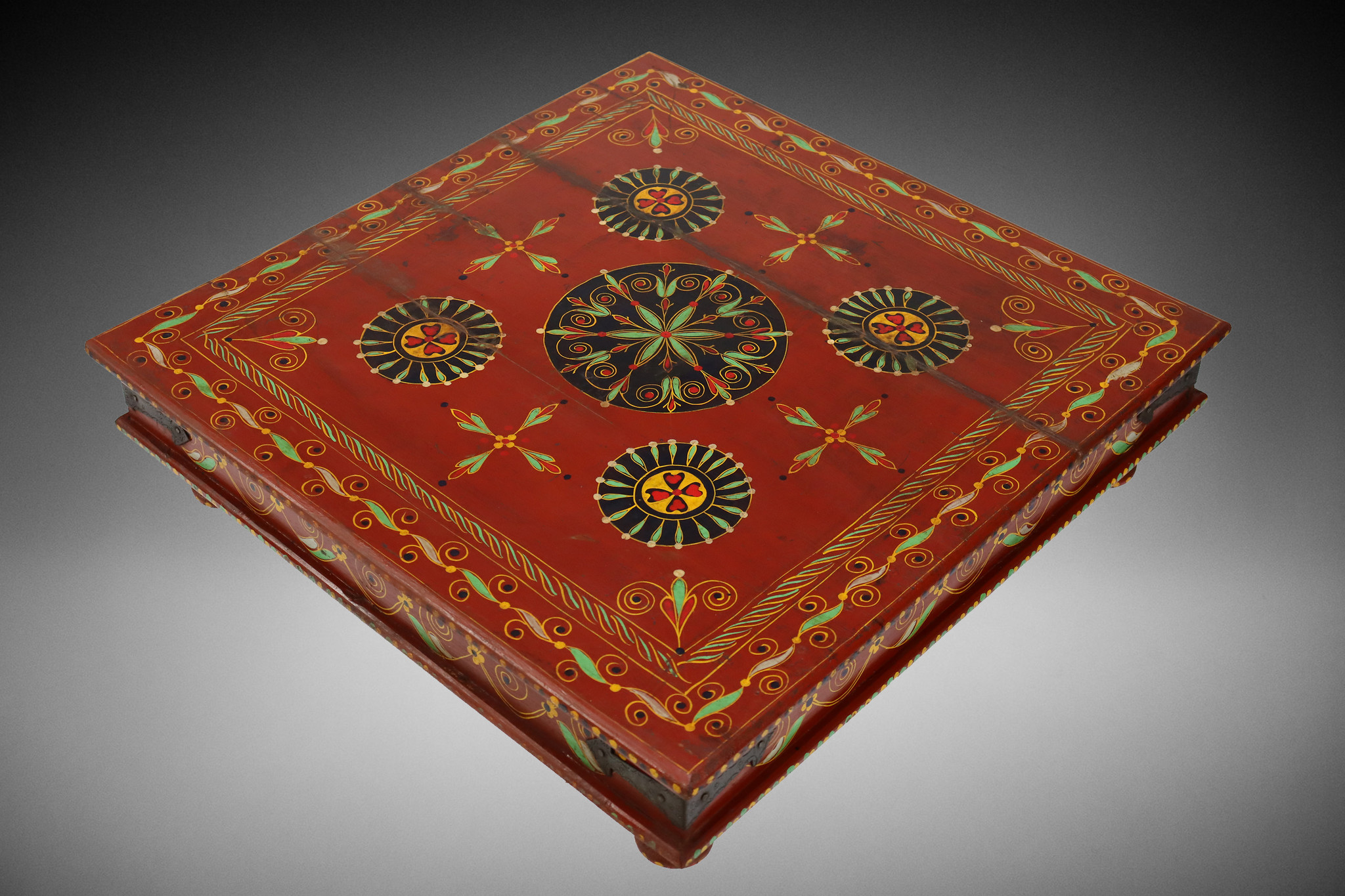 80x80 cm orient vintage hand painted  low tea table Coffee side Table from Afghanistan 22/E