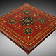 80x80 cm Orient Vintage handbemalter niedriger Teetisch beistelltisch aus Afghanistan 22/E