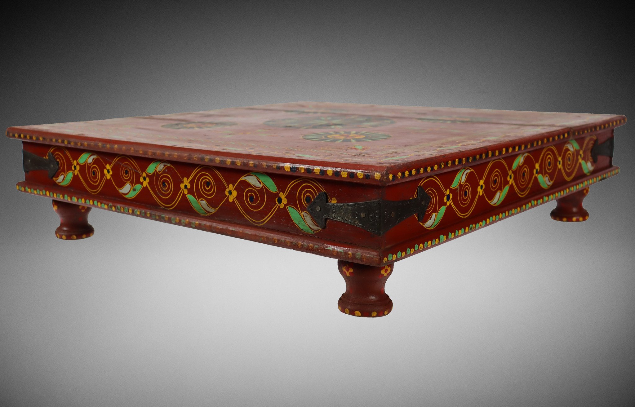 80x80 cm orient vintage hand painted  low tea table Coffee side Table from Afghanistan 22/E