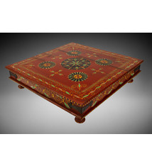 80x80 cm orient vintage hand painted  low tea table Coffee side Table from Afghanistan 22/E