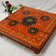 80x80 cm Orient Vintage handbemalter niedriger Teetisch beistelltisch aus Afghanistan 22/F