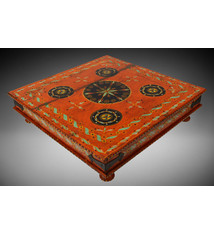 80x80 cm orient vintage hand painted  low tea table Coffee side Table from Afghanistan 22/F