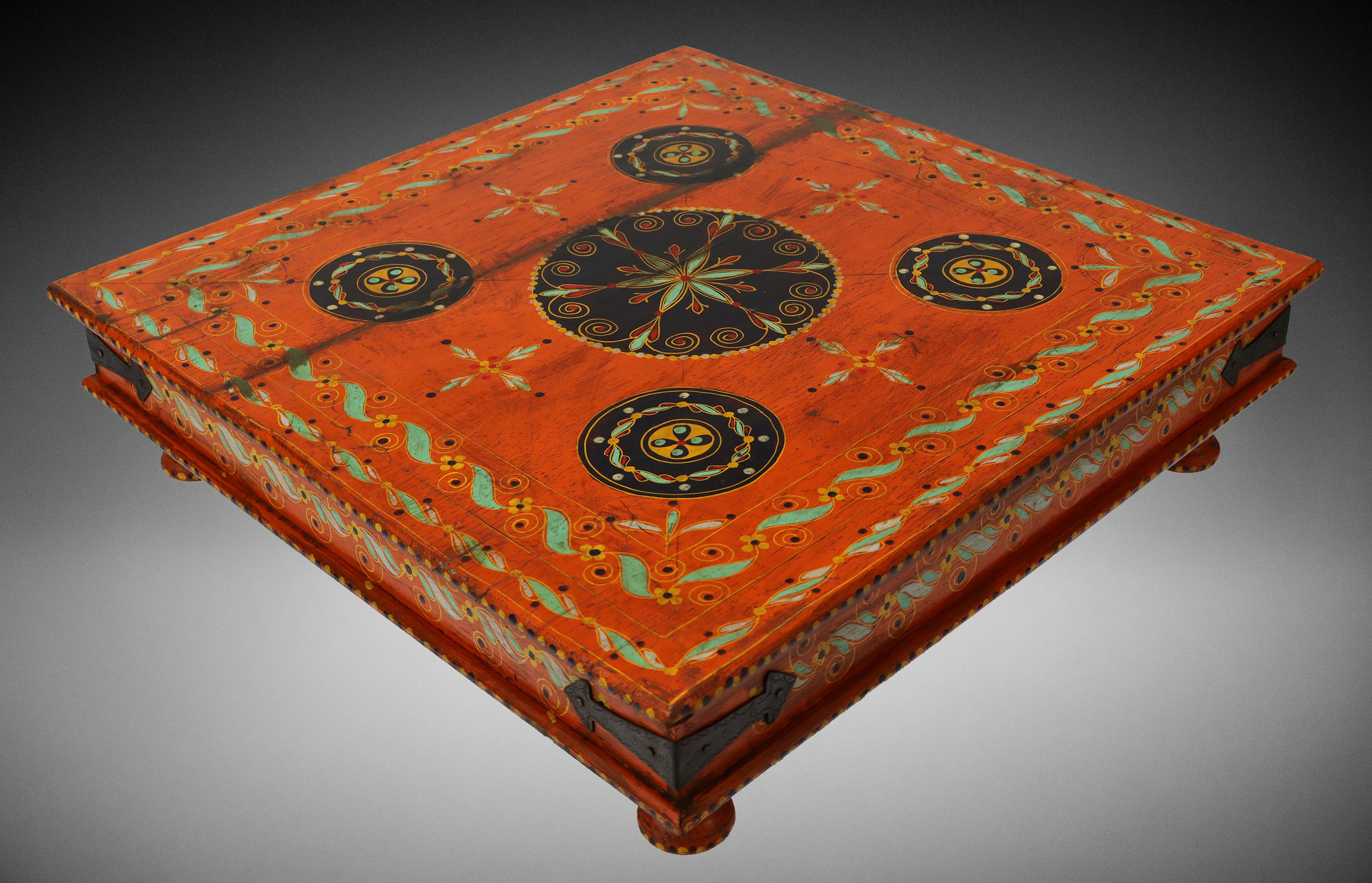 80x80 cm orient vintage hand painted  low tea table Coffee side Table from Afghanistan 22/F