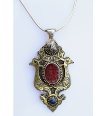 handmade vintage Afghan silver carnelian Necklaces & Pendants withe snake chain Turkmen Afghanistan No-22/WL 6