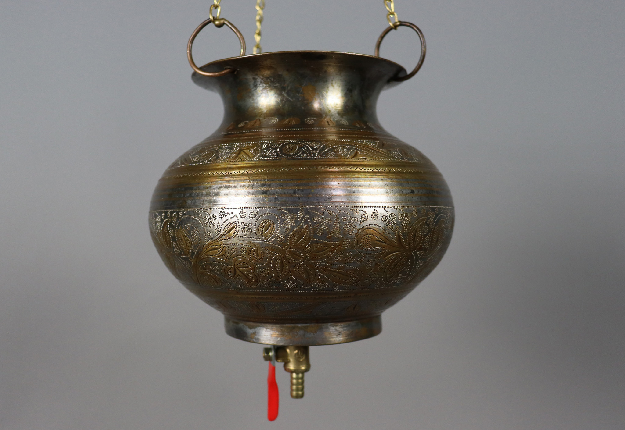 1.5 liters of antique solid brass orient Ayurvedic Shirodhara Panchakarma oil therapy Yoga Dhara vessel Patra india -No:  Eb/14