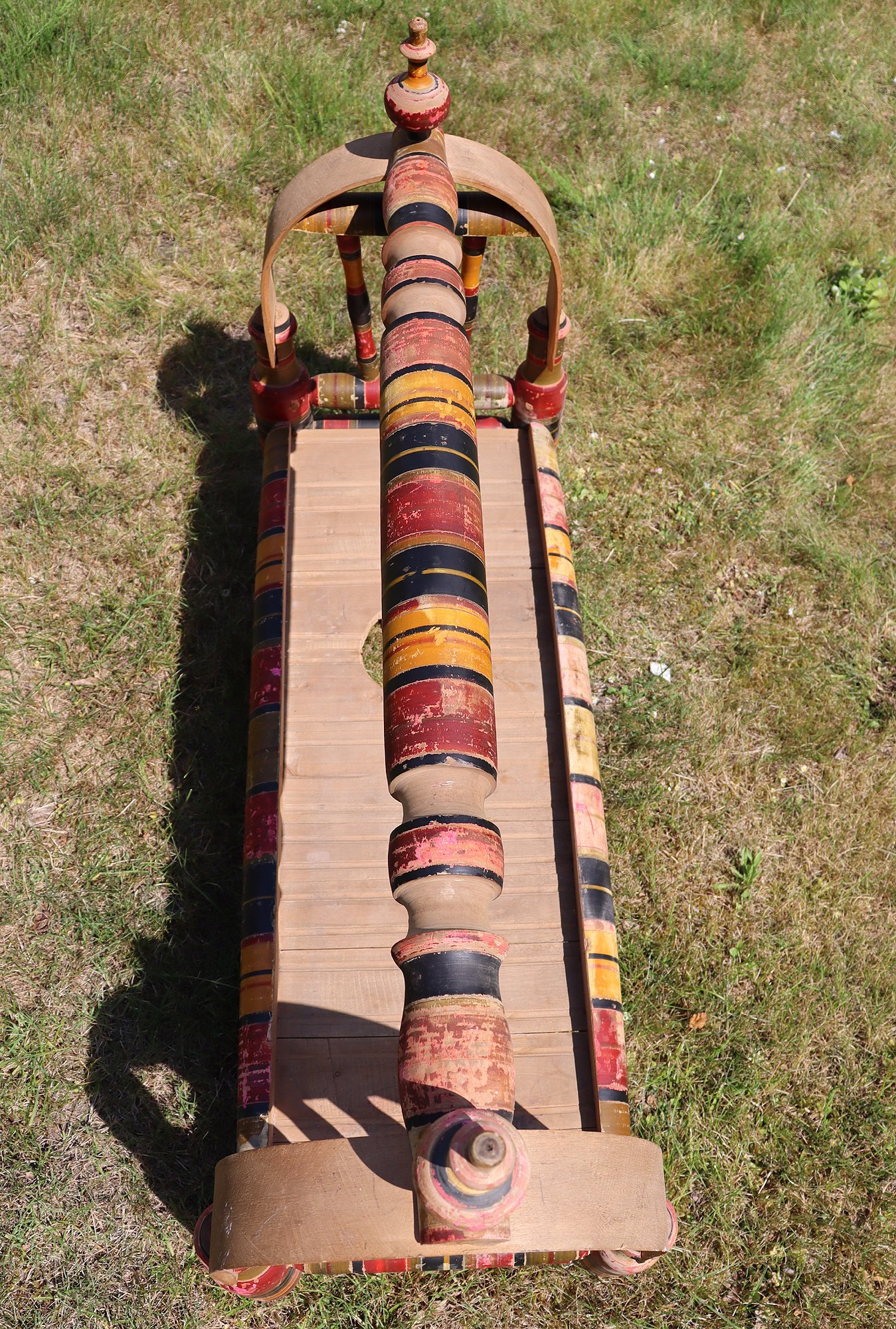 Antique Uzbek wooden children Baby cradle from Tashkurgan Nor-Afghanistan