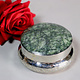 vintage Hand Crafted stunning Afghan Pillbox Box brass Green Jasper Gemstone decorated from Afghanistan No:IT49