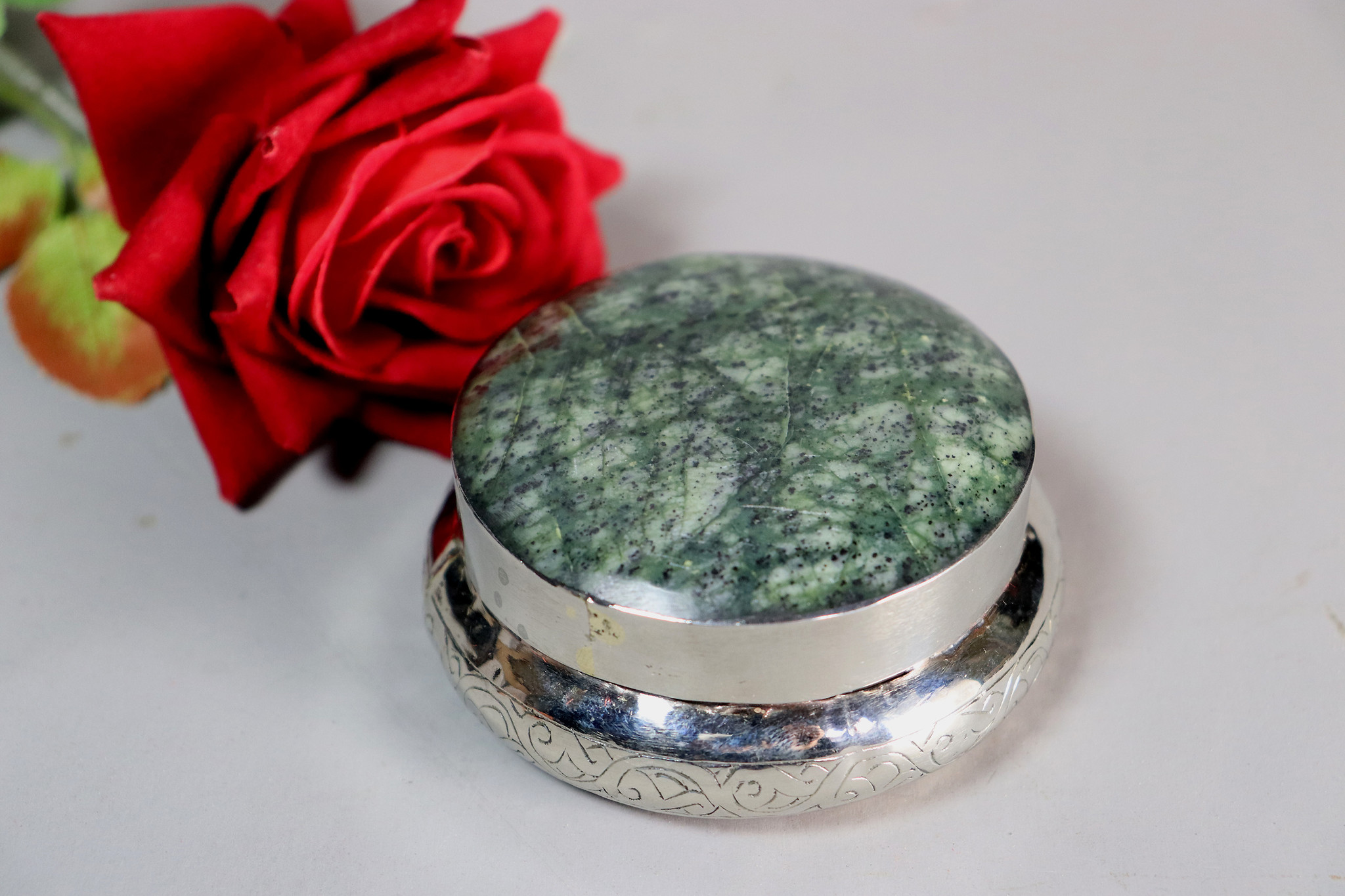 Extravagant handgefertigte messing Türkis -Edelstein büchse Schmuck Dose schatulle Kiste schmuckkiste Afghanistan Nr-IT48