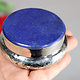vintage Hand Crafted stunning Afghan Pillbox Box brass Lapis lazuli Gemstone decorated from Afghanistan No:IT51-60