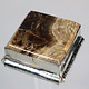 vintage Hand Crafted stunning Afghan Pillbox Box brass brown jaspe Gemstone decorated from Afghanistan No:IT53