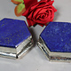 vintage Hand Crafted stunning Afghan Pillbox Box brass Lapis lazuli Gemstone decorated from Afghanistan No:IT54-63