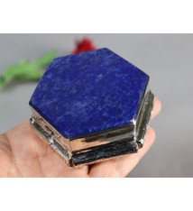 Extravagant handgefertigte messing Lapis lazuli -Edelstein büchse Schmuck Dose schatulle Kiste schmuckkiste Afghanistan Nr-IT54-63
