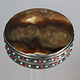 vintage Hand Crafted stunning Afghan Pillbox Box brass Cabochons agate decorated from Afghanistan No:IT50