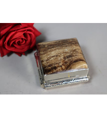 Extravagant handgefertigte messing braun jaspes -Edelstein büchse Schmuck Dose schatulle Kiste schmuckkiste Afghanistan Nr-IT61