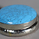 vintage Hand Crafted stunning Afghan Pillbox Box brass turquoise decorated from Afghanistan No:IT58