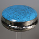 vintage Hand Crafted stunning Afghan Pillbox Box brass turquoise decorated from Afghanistan No:IT58