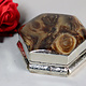 vintage Hand Crafted stunning Afghan Pillbox Box brass agate Gemstone decorated from Afghanistan No:IT56