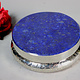 vintage Hand Crafted stunning Afghan Pillbox Box brass Lapis Lazuli decorated from Afghanistan No:IT62