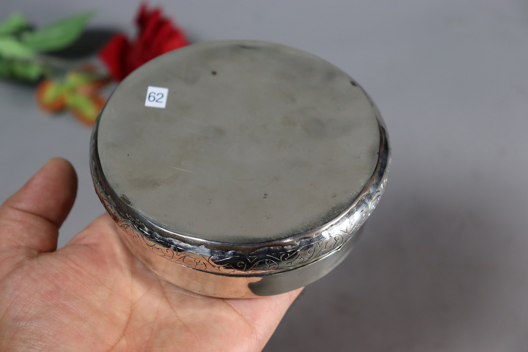 vintage Hand Crafted stunning Afghan Pillbox Box brass Lapis Lazuli decorated from Afghanistan No:IT62