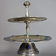 Vintage Extravagant islamic nickel silver 2-Tier cake stand Etagere  from Afghanistan