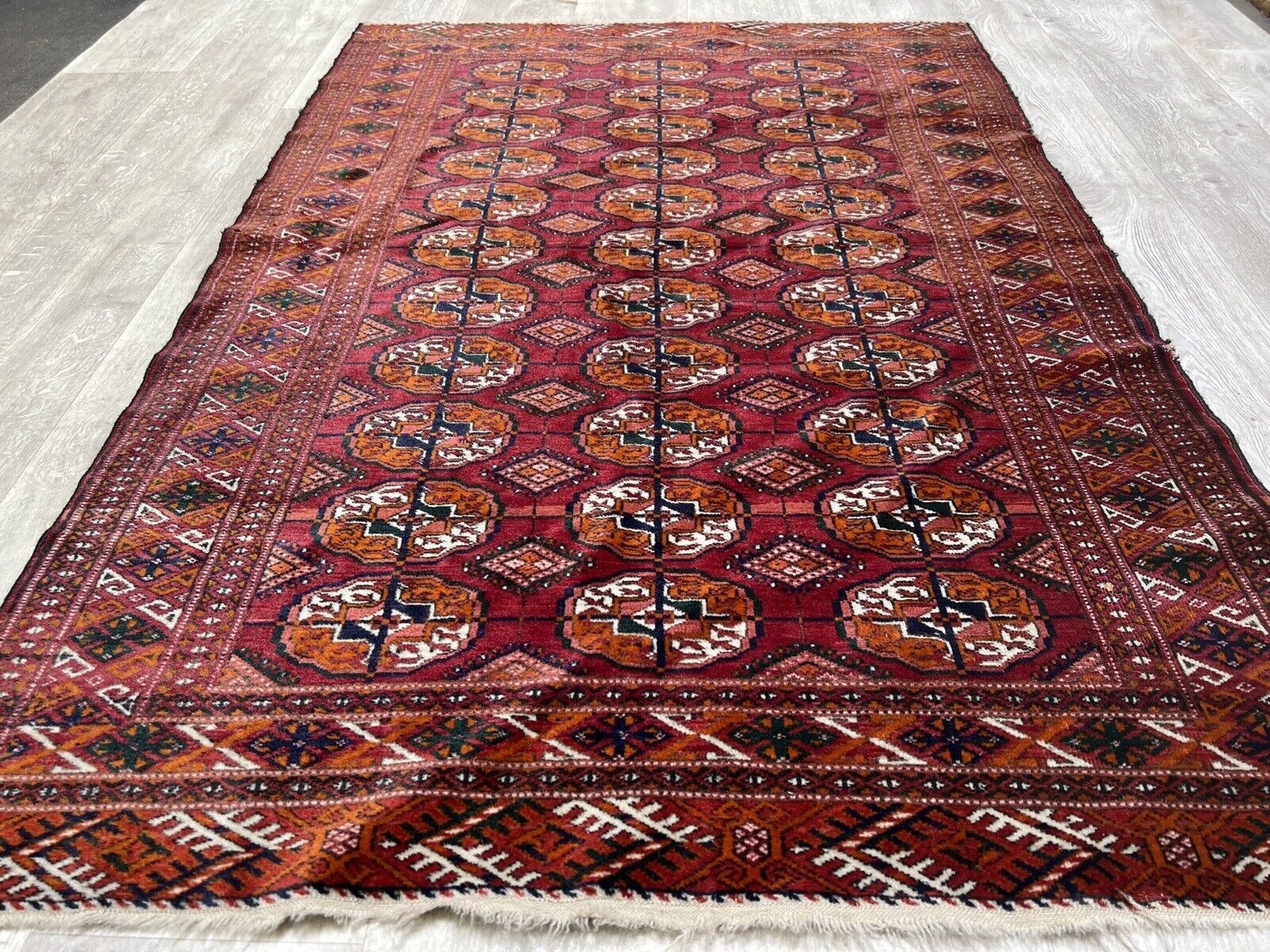 155x103 cm antik  turkmen  Bukhara  Teppich  22/4