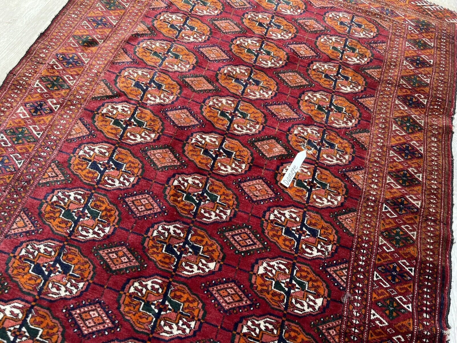 155x103 cm antique ersari hand-knotted  turkmen  bukhara  carpet. 22/4