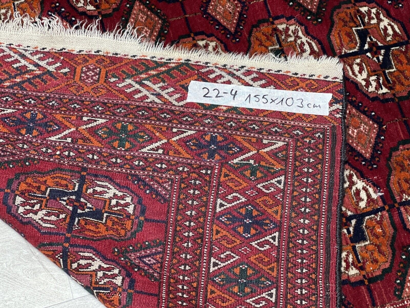 155x103 cm antik  turkmen  Bukhara  Teppich  22/4