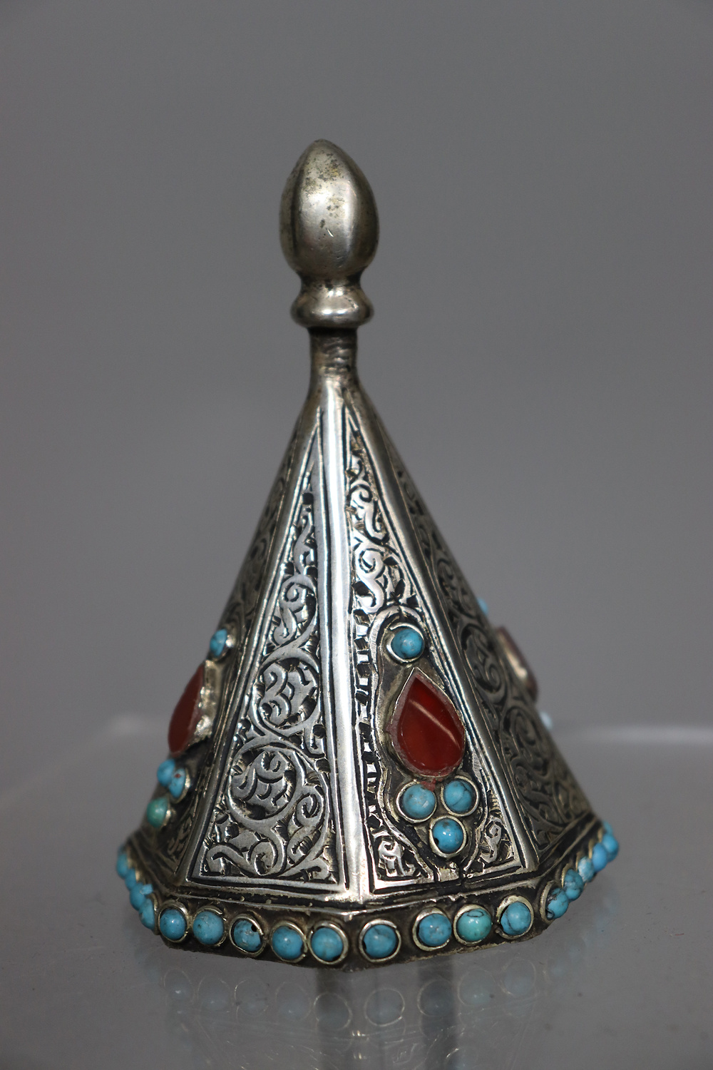 nickel silver box jewelry box casket Lidded Box / Bowl entree dishes Bowl Tureen With Lid  from Afghanistan pyramid 21/B