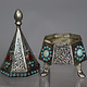 nickel silver box jewelry box casket Lidded Box / Bowl entree dishes Bowl Tureen With Lid  from Afghanistan pyramid 21/B