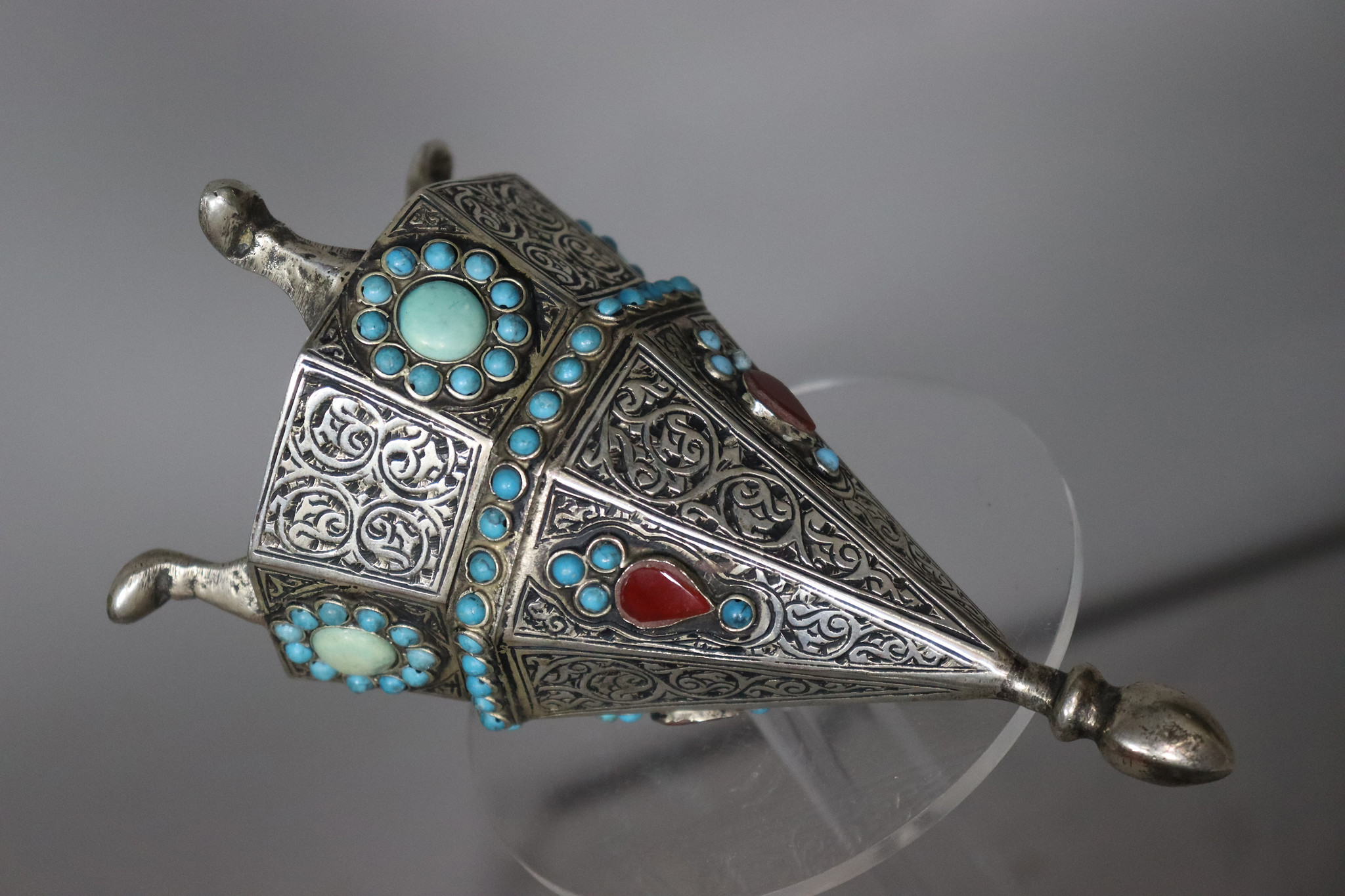 nickel silver box jewelry box casket Lidded Box / Bowl entree dishes Bowl Tureen With Lid  from Afghanistan pyramid 21/B