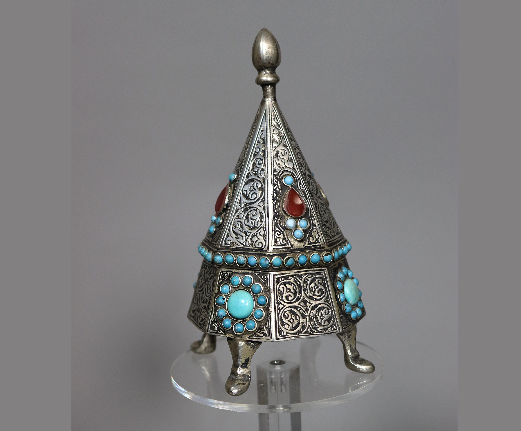 nickel silver box jewelry box casket Lidded Box / Bowl entree dishes Bowl Tureen With Lid  from Afghanistan pyramid 21/B