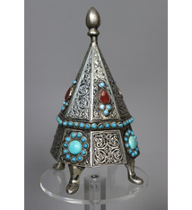 nickel silver box jewelry box casket Lidded Box / Bowl entree dishes Bowl Tureen With Lid  from Afghanistan pyramid 21/B
