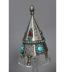 nickel silver box jewelry box casket Lidded Box / Bowl entree dishes Bowl Tureen With Lid  from Afghanistan pyramid 21/A