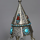 nickel silver box jewelry box casket Lidded Box / Bowl entree dishes Bowl Tureen With Lid  from Afghanistan pyramid 21/A