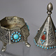 nickel silver box jewelry box casket Lidded Box / Bowl entree dishes Bowl Tureen With Lid  from Afghanistan pyramid 21/A