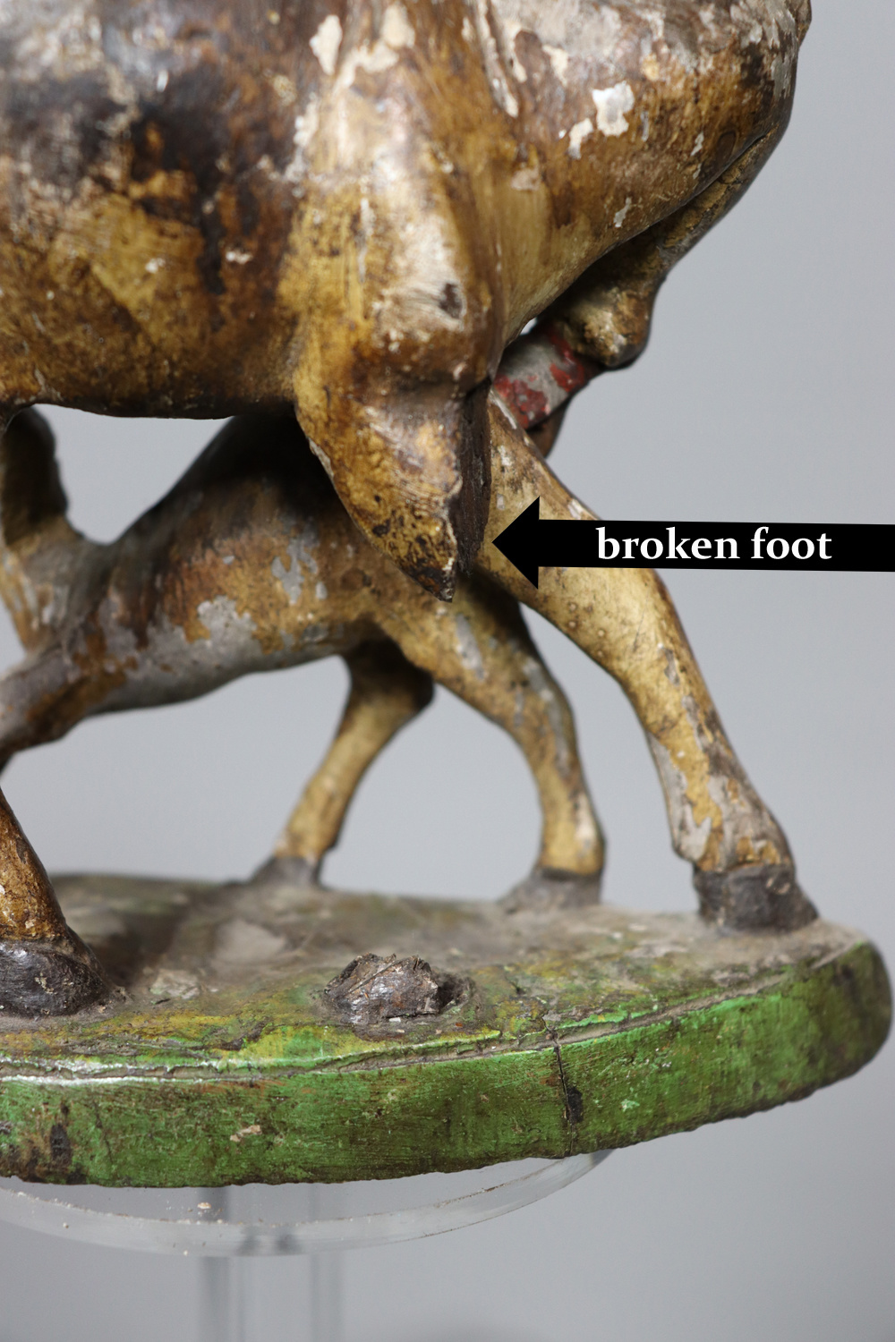 Vintage indische Volkskunst Statue geschnitzte Kamadhenu wunscherfüllende Kuh Holzskulptur Nr:22/C