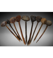 Antique large serving spoons from Afghanistan Nuristan with a beautiful rich patina