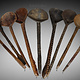 Antique large serving spoons from Afghanistan Nuristan with a beautiful rich patina