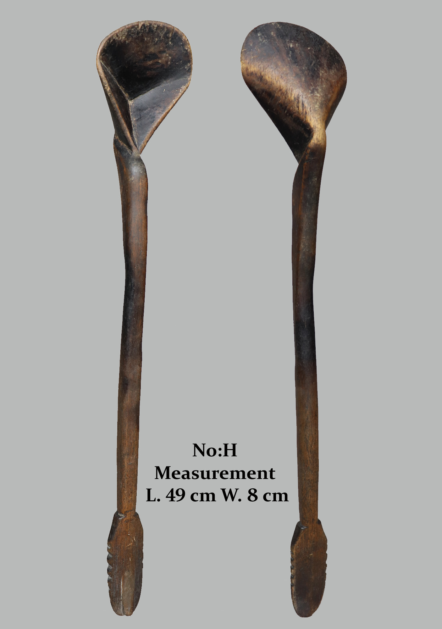 Antique large serving spoons from Afghanistan Nuristan with a beautiful rich patina