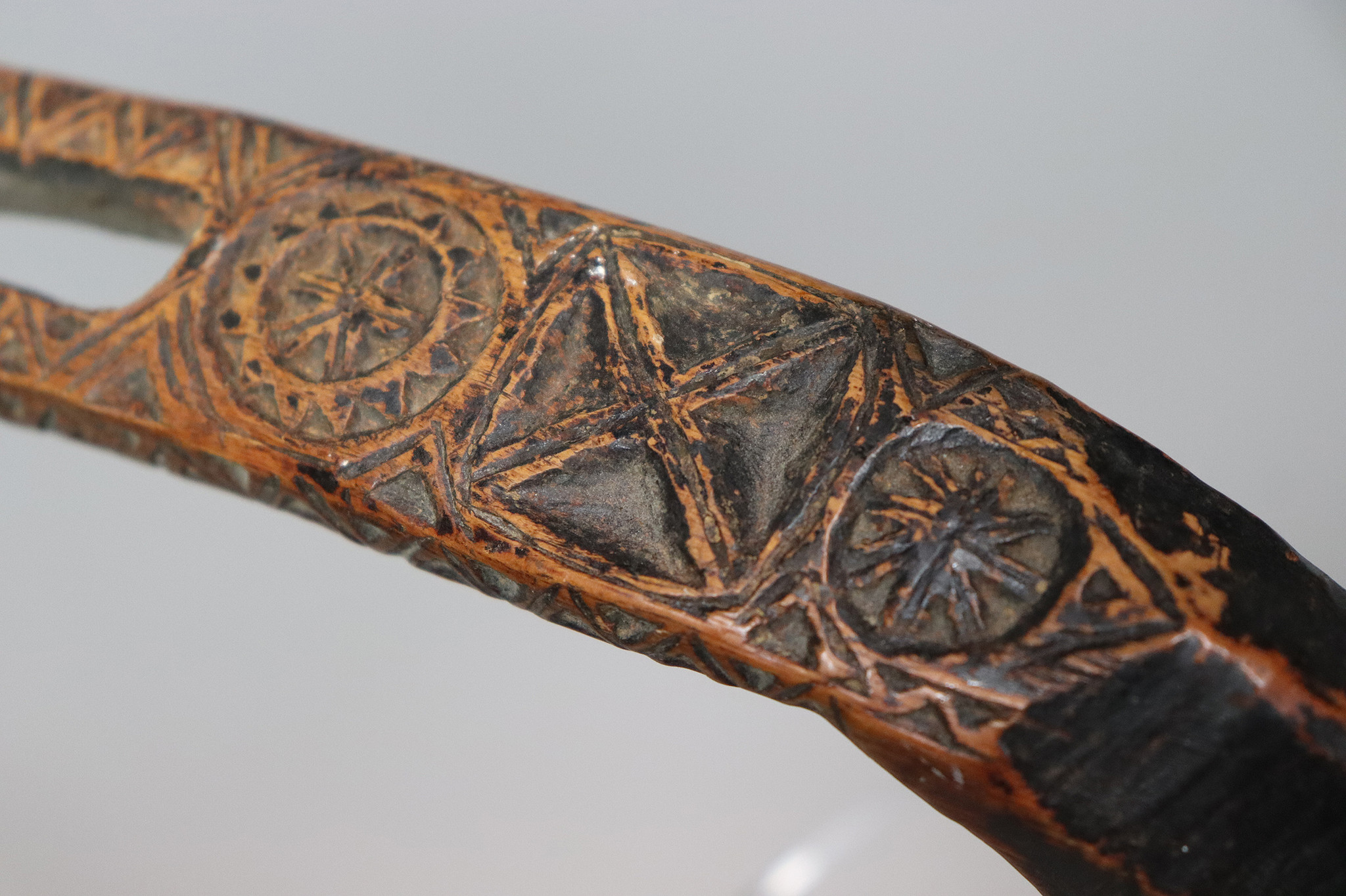 anantique orient solid hand-carved wooden hook from Nuristan Afghanistan kohistan Pakistan  19 century Exklusiv 22/D