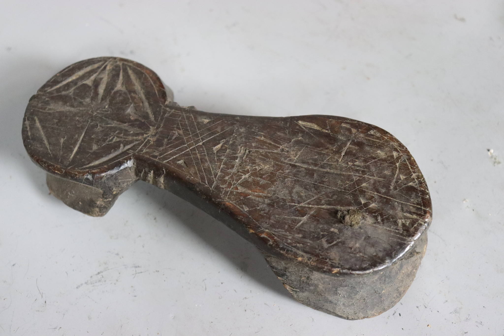 Antique 19th C Pakistan Swat Valley Handmade Wooden Carved  Sandal Nuristan Afghanistan Shoes No:B