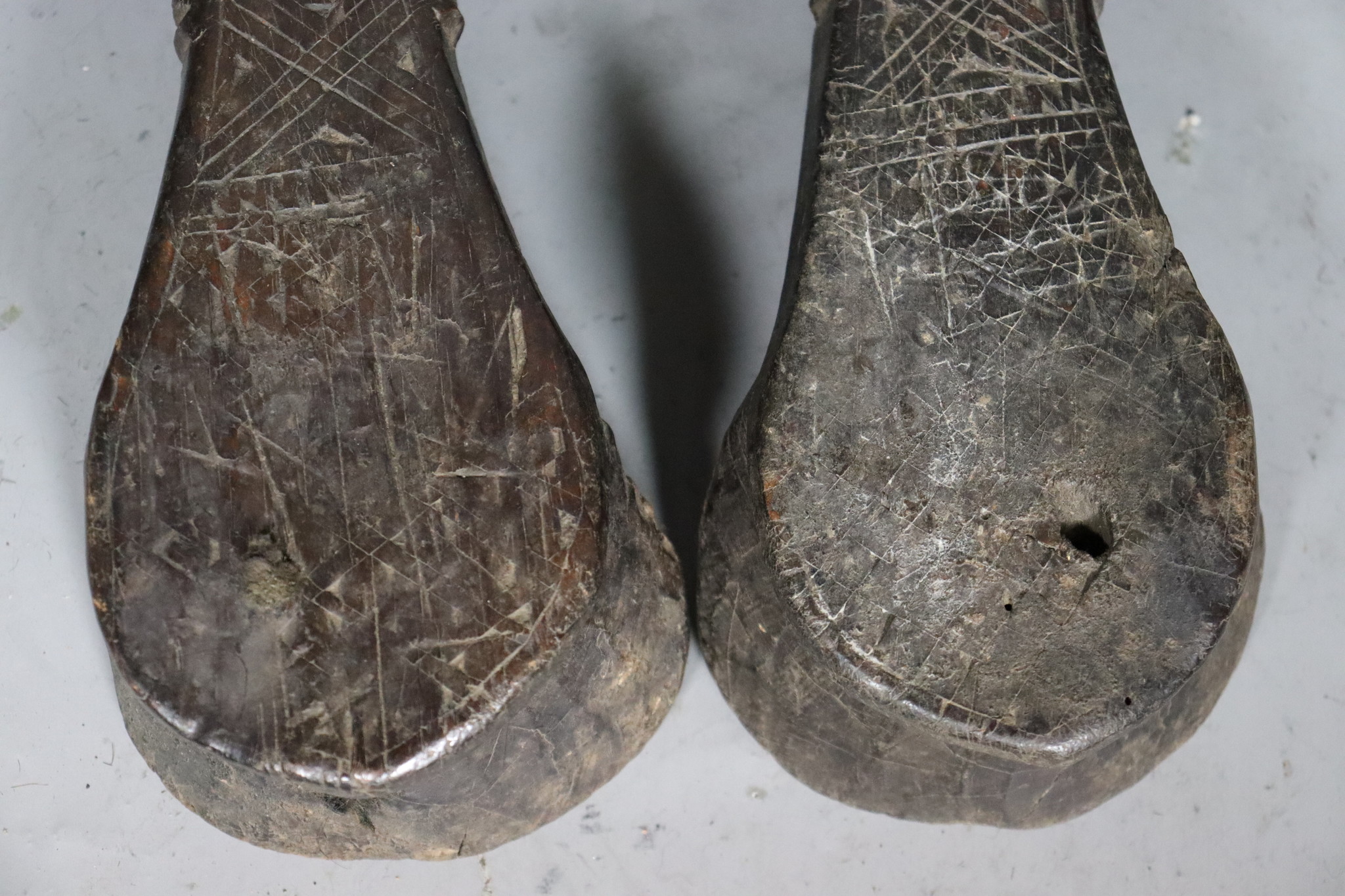 Antique 19th C Pakistan Swat Valley Handmade Wooden Carved  Sandal Nuristan Afghanistan Shoes No:B