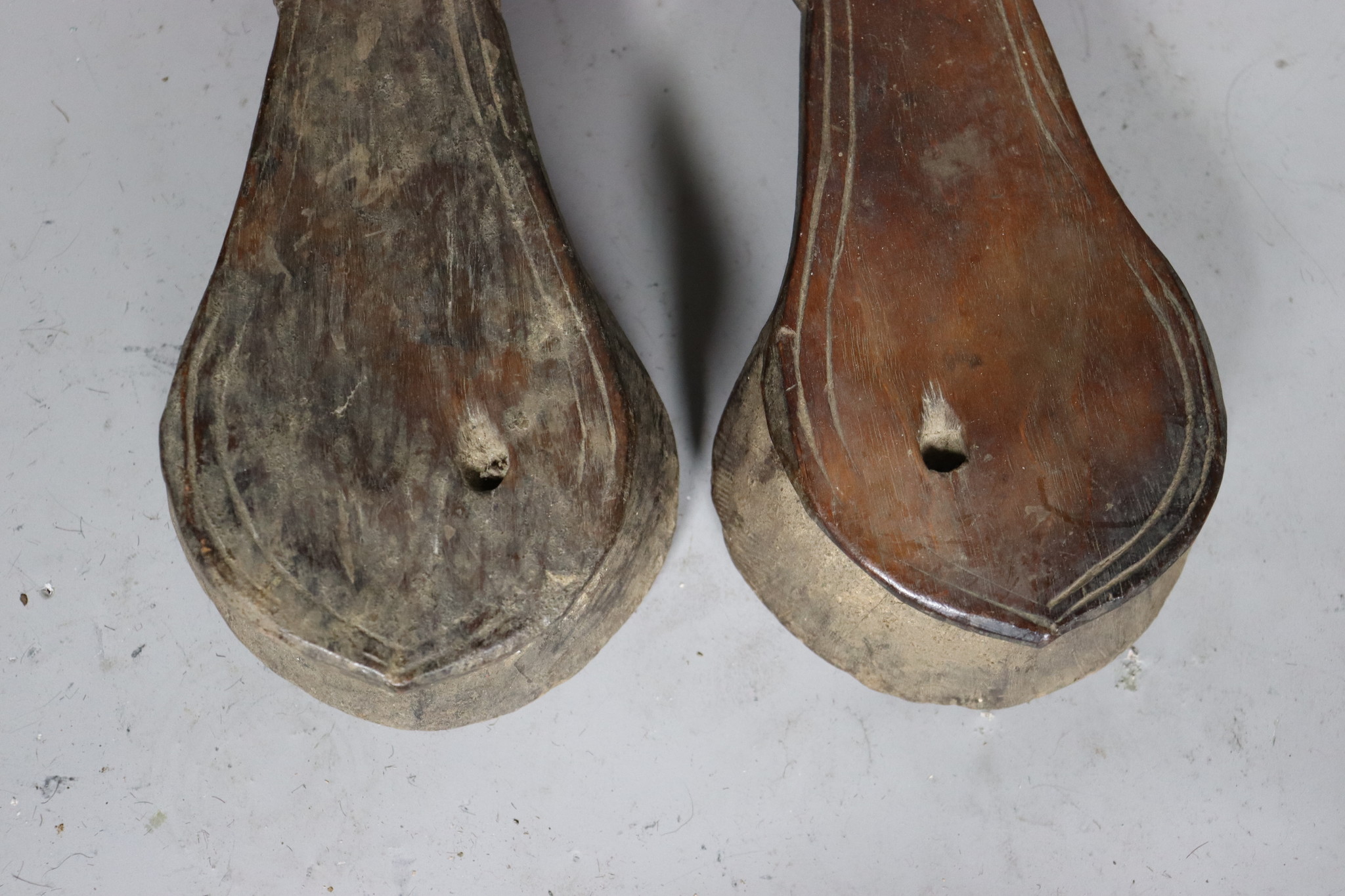 Antique 19th C Pakistan Swat Valley Handmade Wooden Carved  Sandal Nuristan Afghanistan Shoes No:C