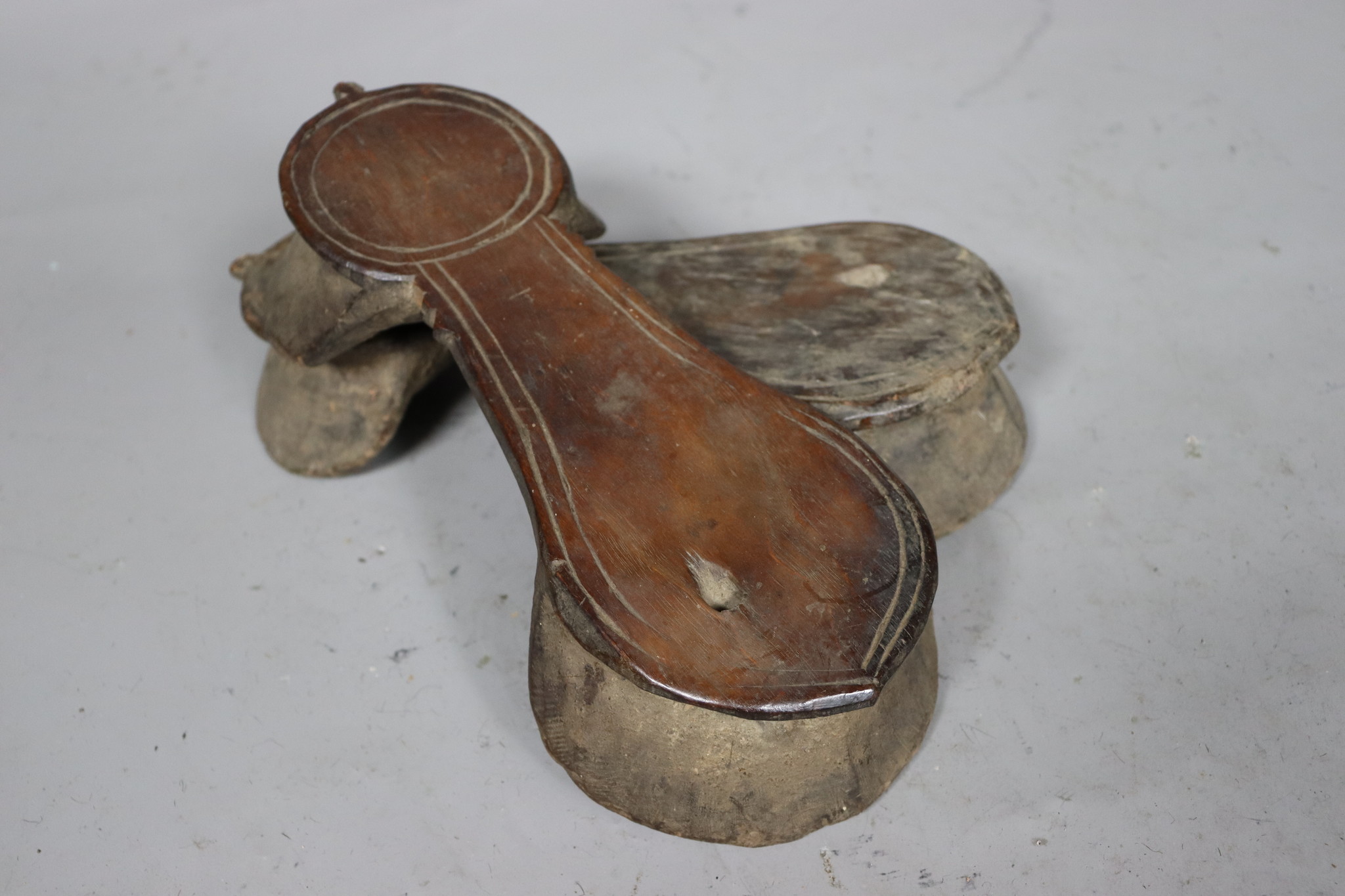 Antique 19th C Pakistan Swat Valley Handmade Wooden Carved  Sandal Nuristan Afghanistan Shoes No:C