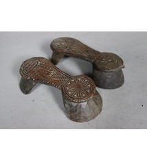 Antique 19th C Pakistan Swat Valley Handmade Wooden Carved  Sandal Nuristan Afghanistan Shoes No:D