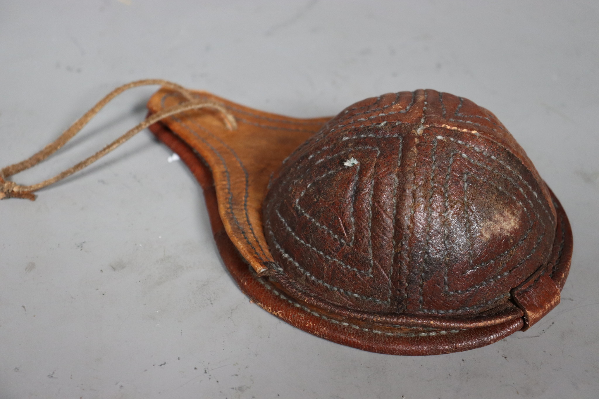 Antique Uzbek or Kyrgyz Cup Holder Leather Ethnographic