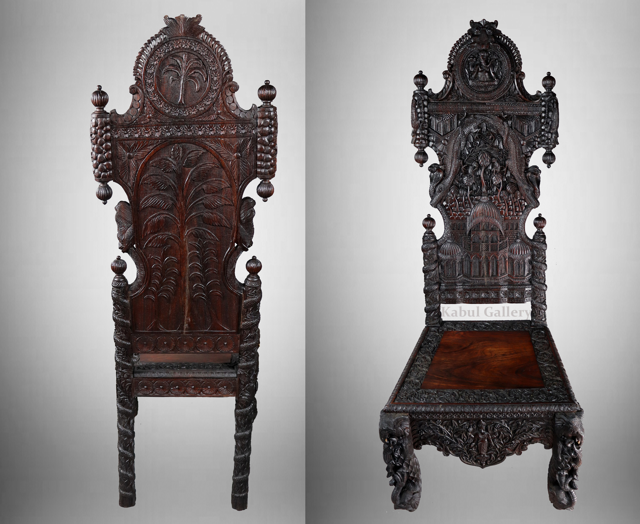 Paar antike anglo-indische Stühle  19thC
