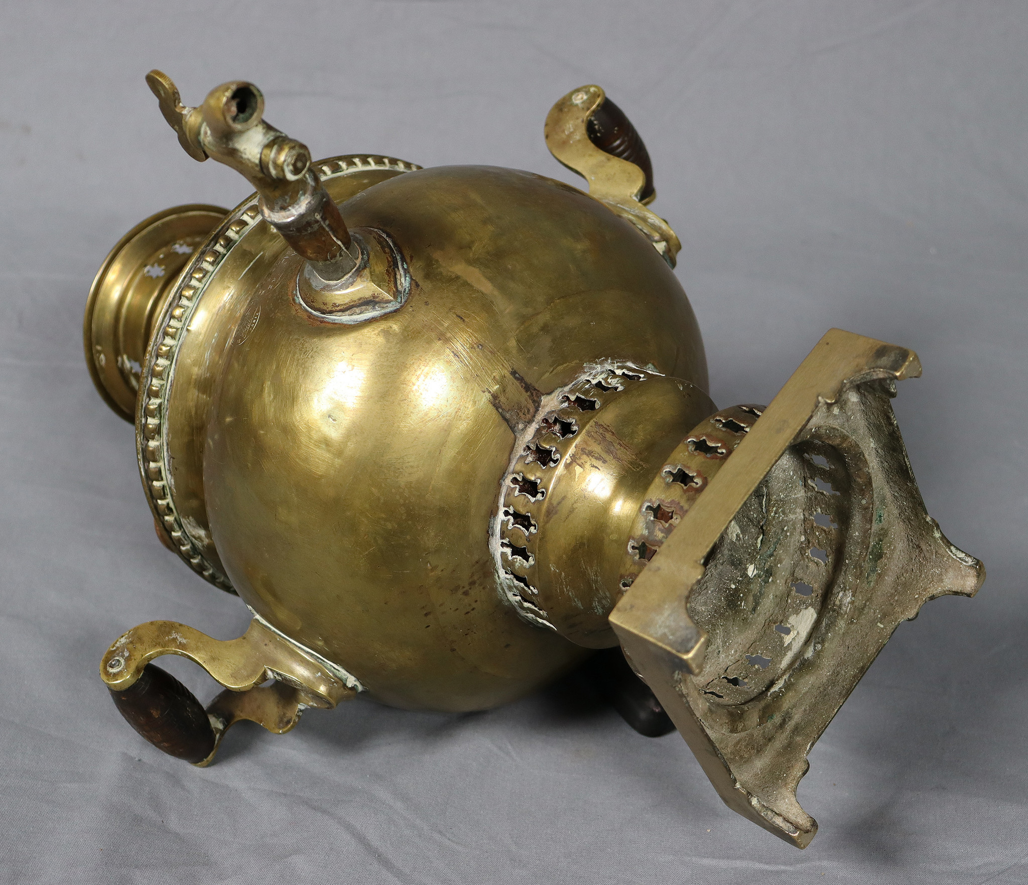 Antique Imperial Russian Tula charcoal Brass Samovar withe  stamp No:22/2