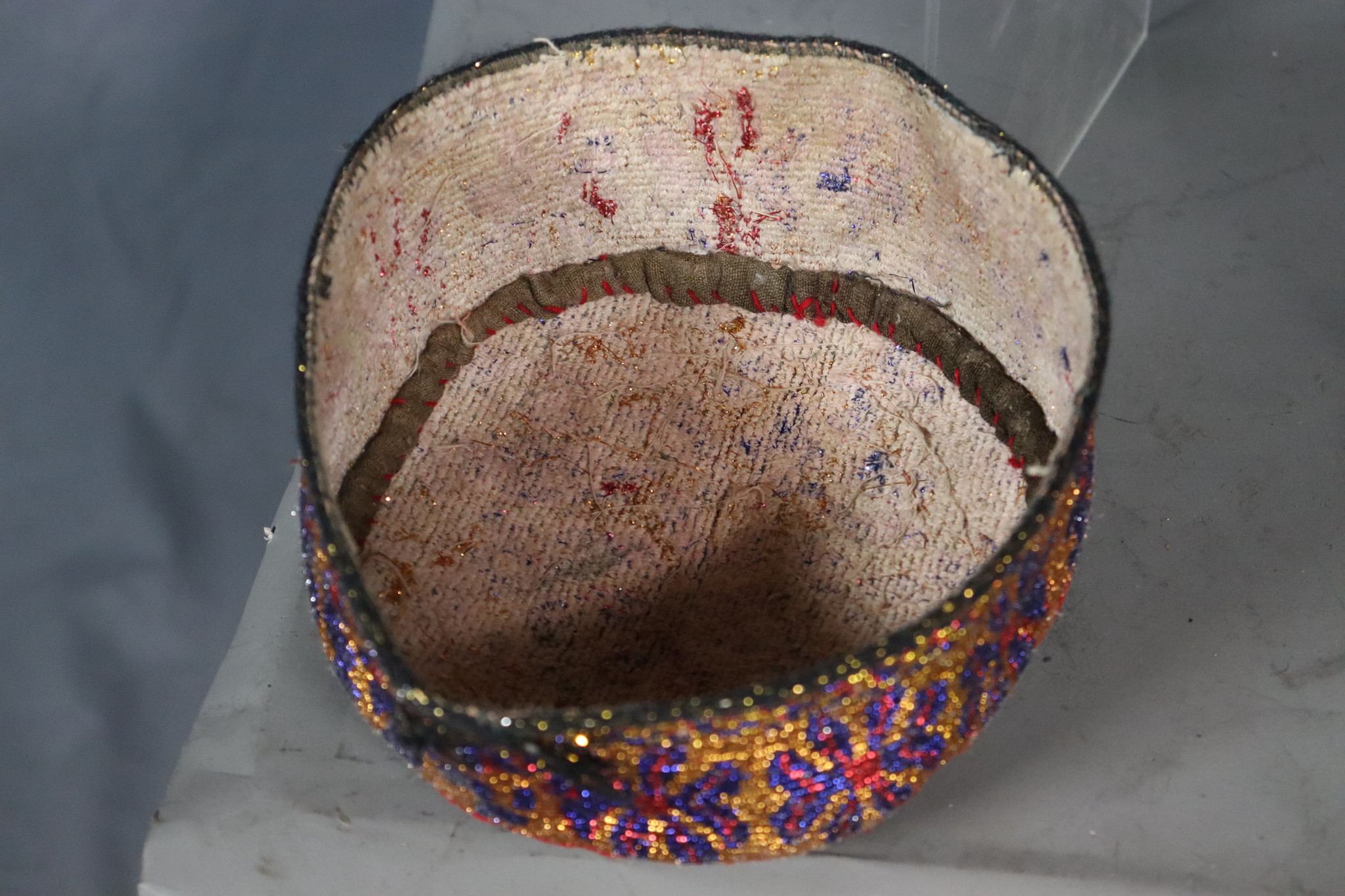 vintag hand embroidered  cap hat  from Afghanistn and Uzbekistan No:22/ 17